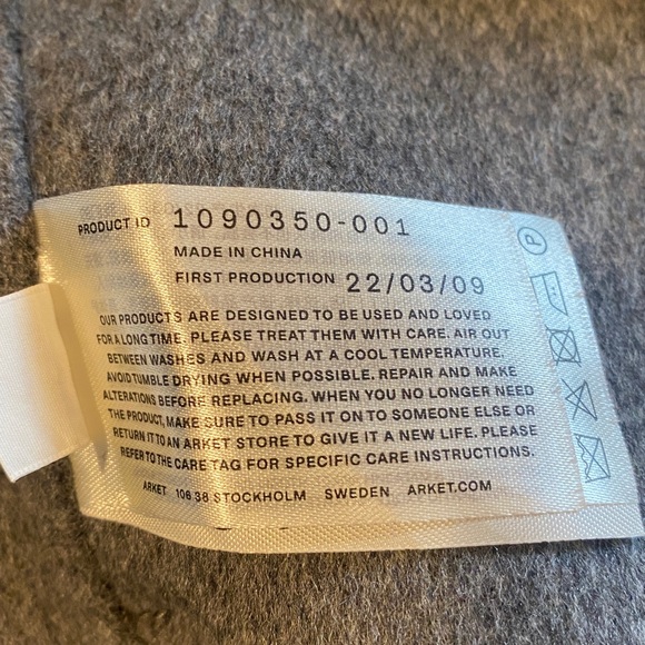 Exquisite ARKET Double-Face Wool Jacket Color Gray Size EU 38 -6 US - Picture 13 of 14